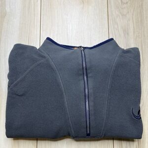 Peter Millar Crown Men's 1/2 Zip Pullover Fleece Sweater Gray Blue Large Pockets